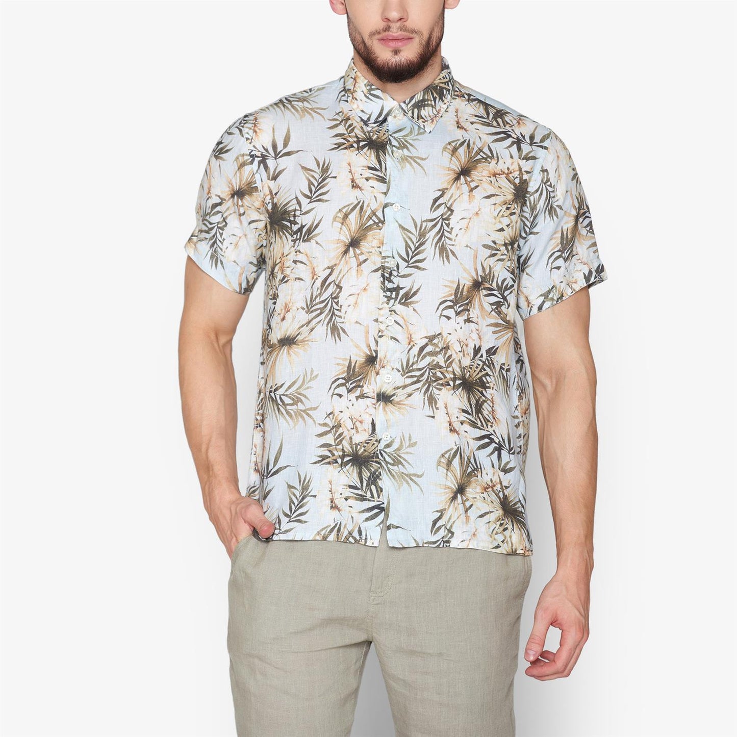 Benton Linen Print S/S Shirts